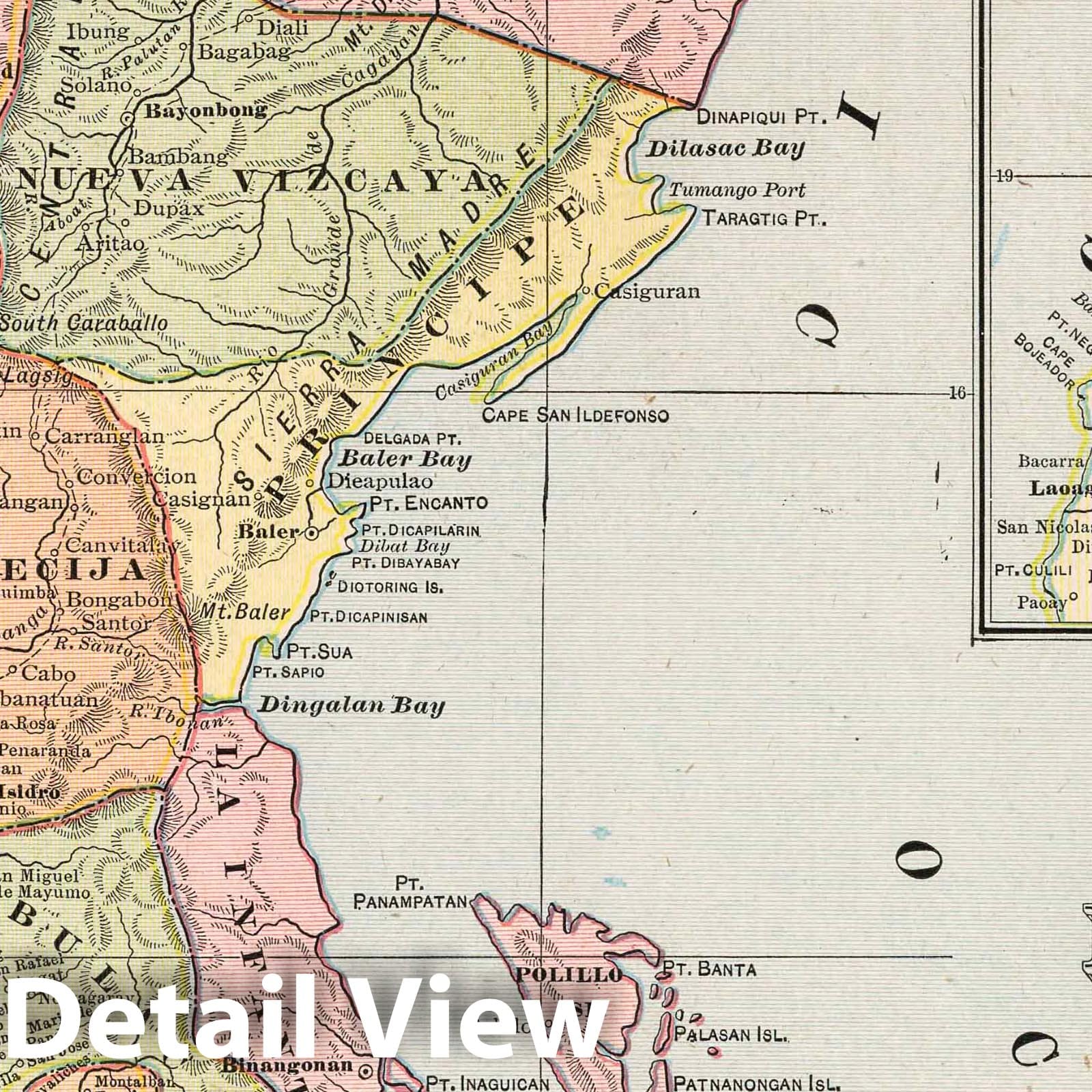 Island of Luzon, Philippines 1901 Historical Map Print