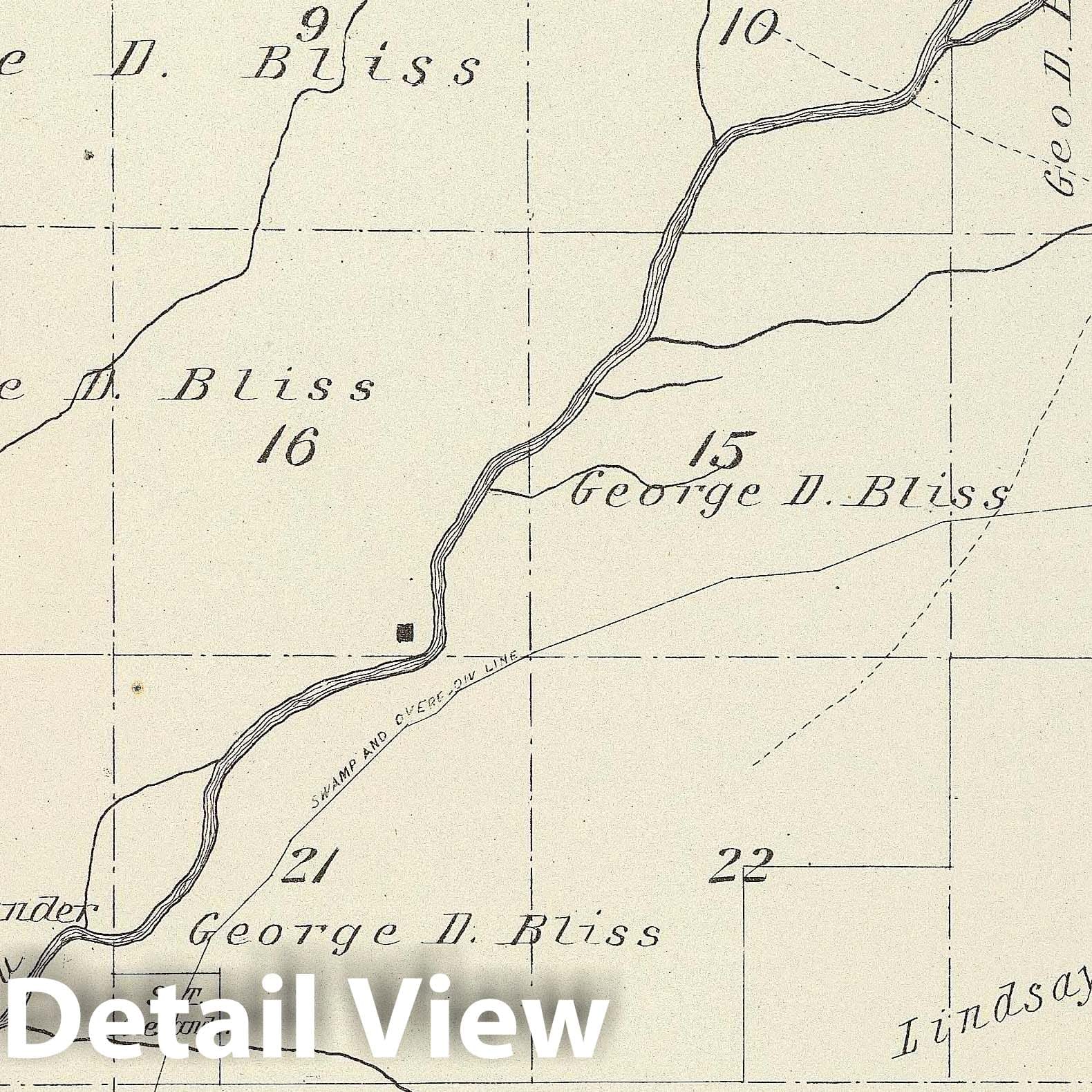 Township 20 South, Range 25 East, Tulare County, California - 1892 Survey Map Print