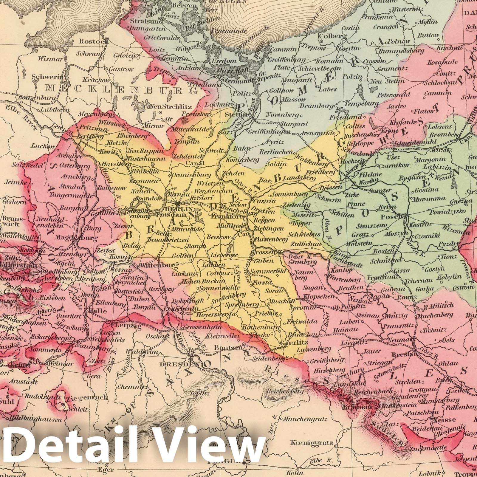Prussia - Railroad Map, 1859 - Historical Map Reproduction