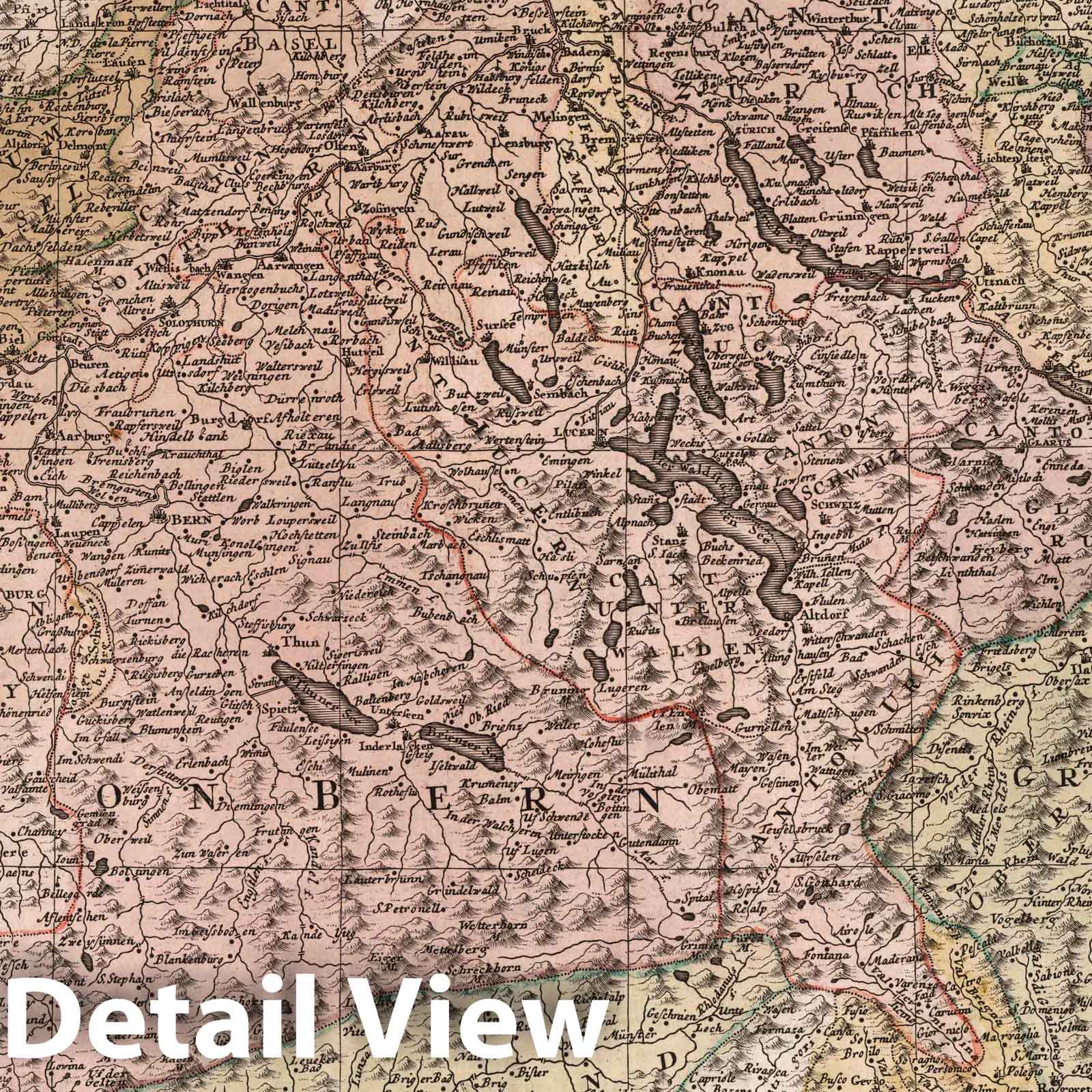Switzerland, 1751 - Historical Map Print from Composite Atlas