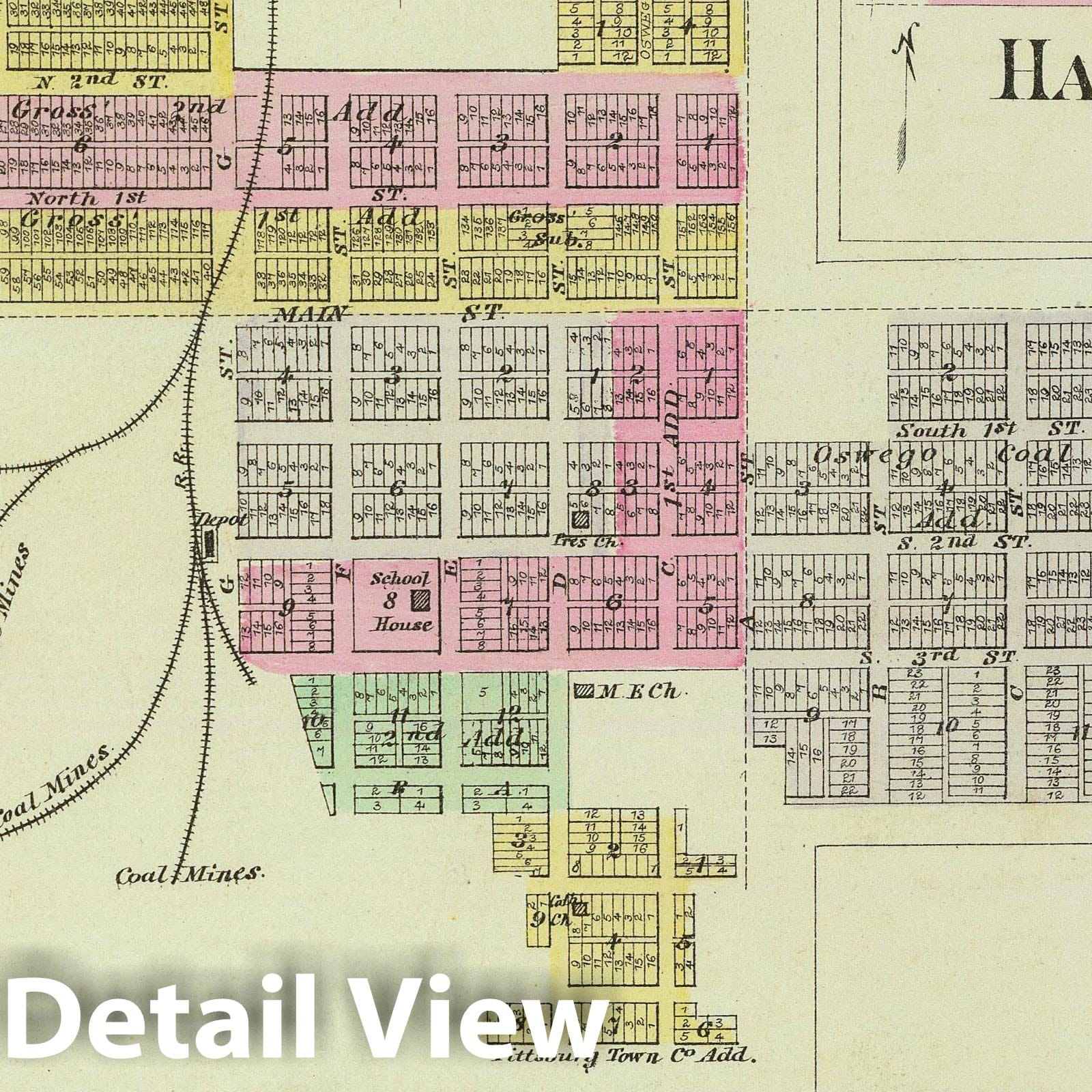 Kansas Towns Map 1887 - Weir City, Stippsville, Messer, Wonsivu, Hallowell, Lola, Cedar Point, Elmdale, Matfield Green