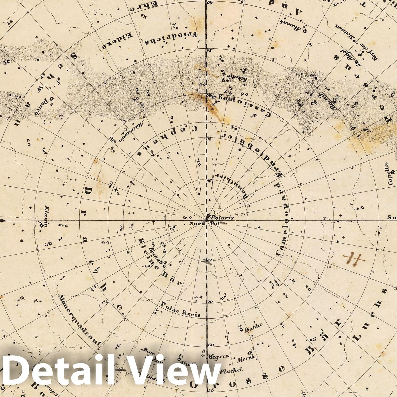 Starry Sky - Celestial Map, 1855 - Historical Astronomy Print