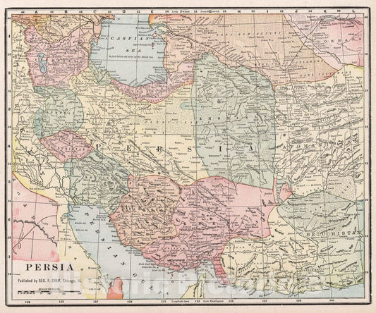 Historic Map : 1901 Persia - Vintage Wall Art