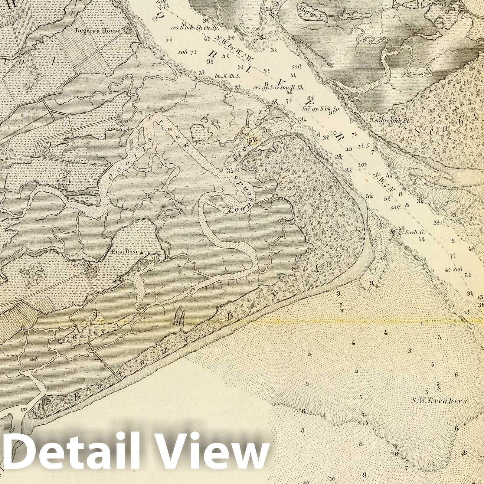 North Edisto River, South Carolina - Nautical Chart, 1853