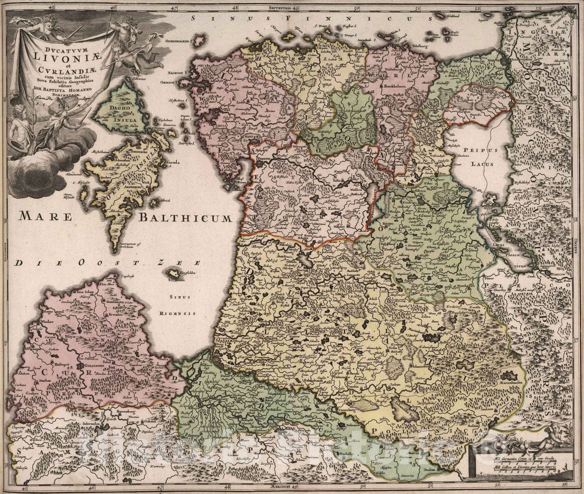Historic Map : Estonia, 1788 Ducatuum Livoniae et Curlandiae. , Vintage Wall Art