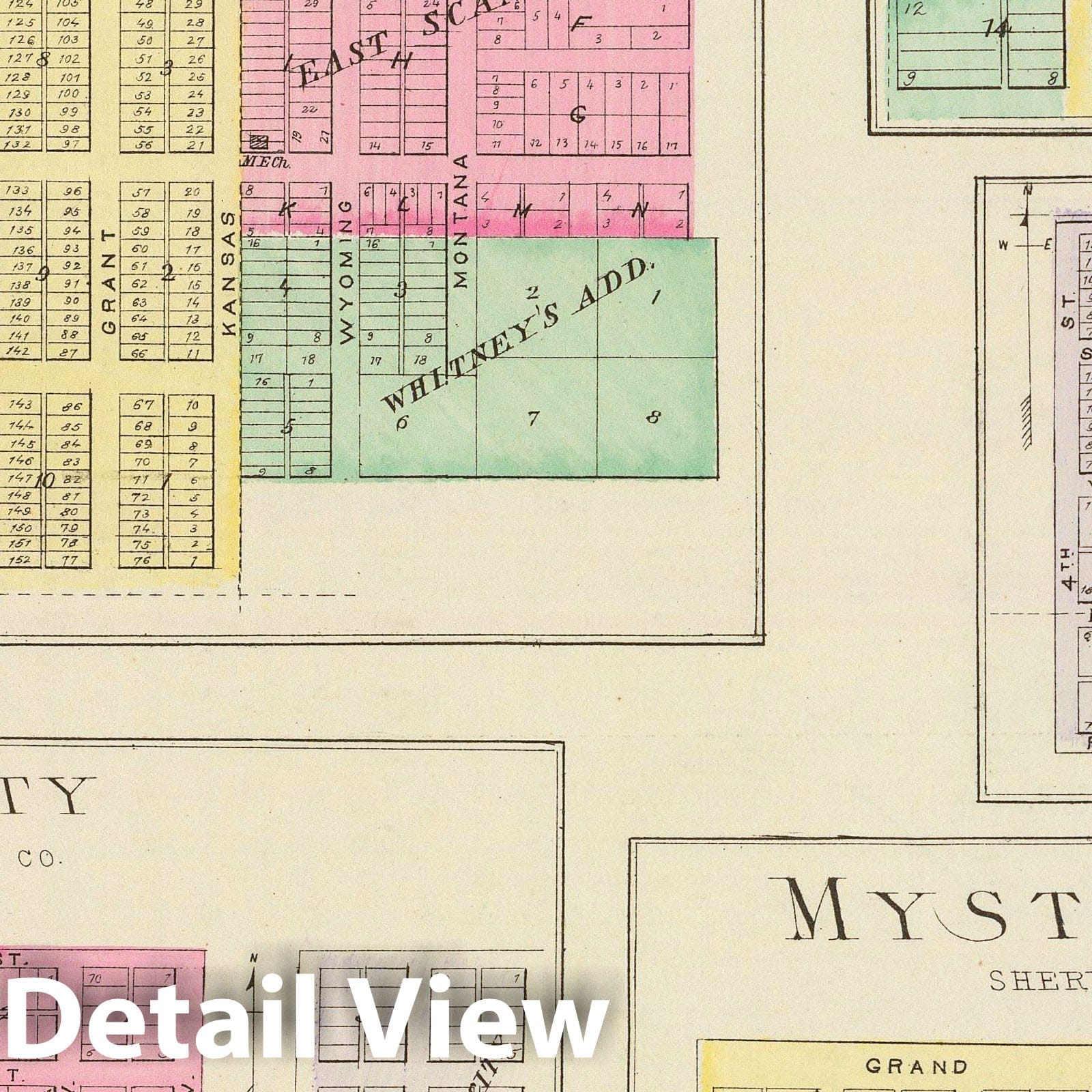 Scandia, Mystic, Adell, Republic and Sheridan Counties, Kansas - 1887 Historical Map