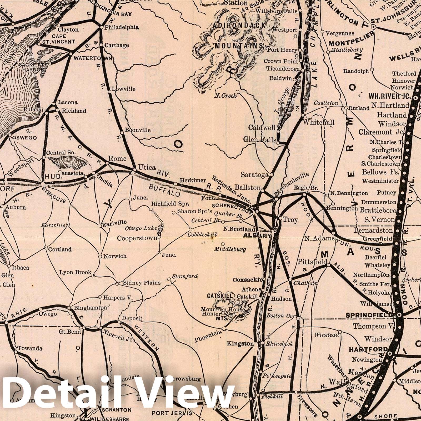 Montreal and Boston Air Line - Railroad Map, 1887