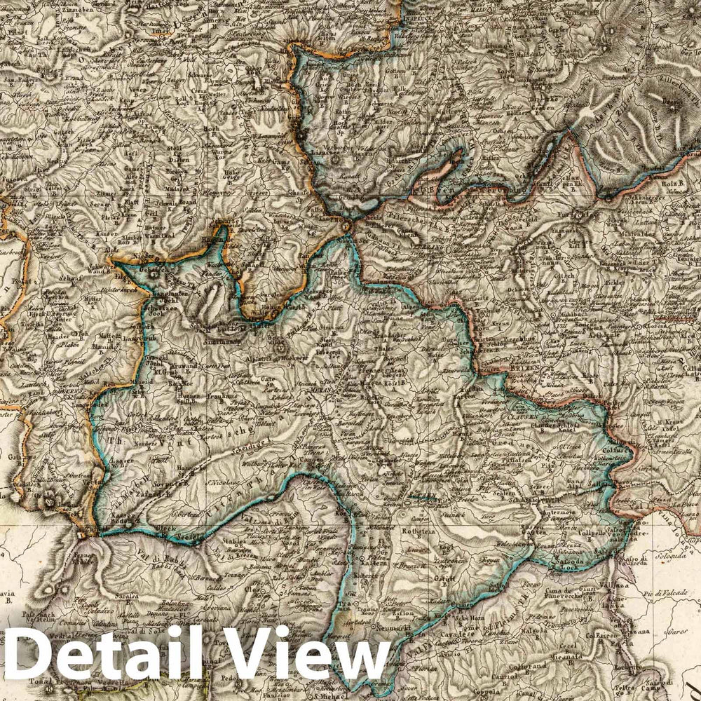 Historic Map : 1817 XV. Tirol and Vorarlberg, Austria. - Vintage Wall Art