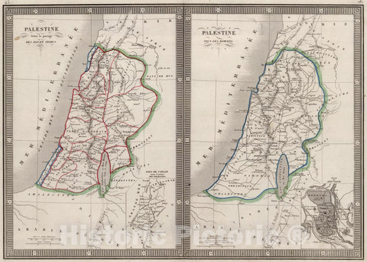 Historic Map : School Atlas - 1839 Palestine. - Vintage Wall Art
