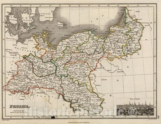 Historic Map : 1824 Prussia - Vintage Wall Art