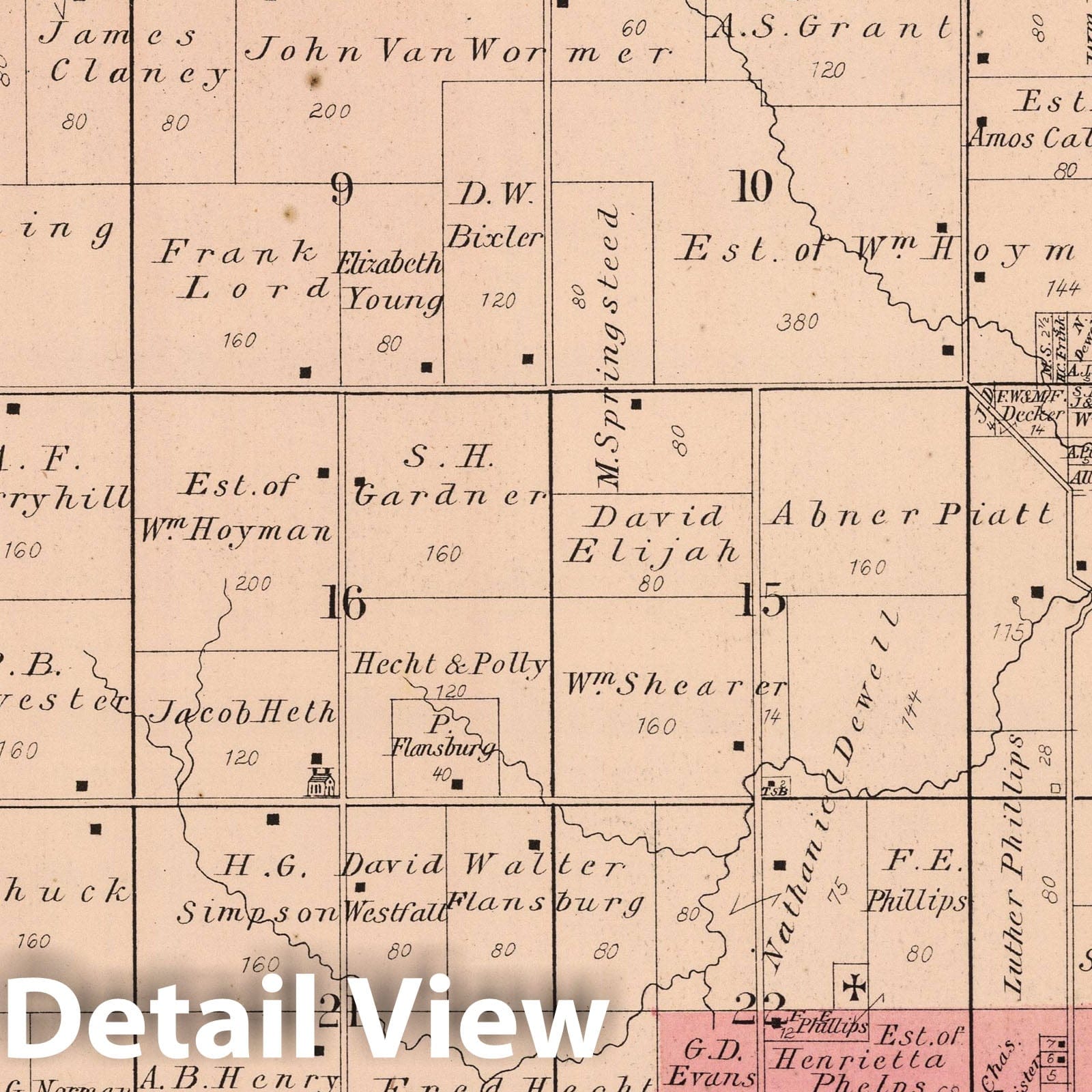 Dayton Township, Cedar County, Iowa - Railroad Map, 1885
