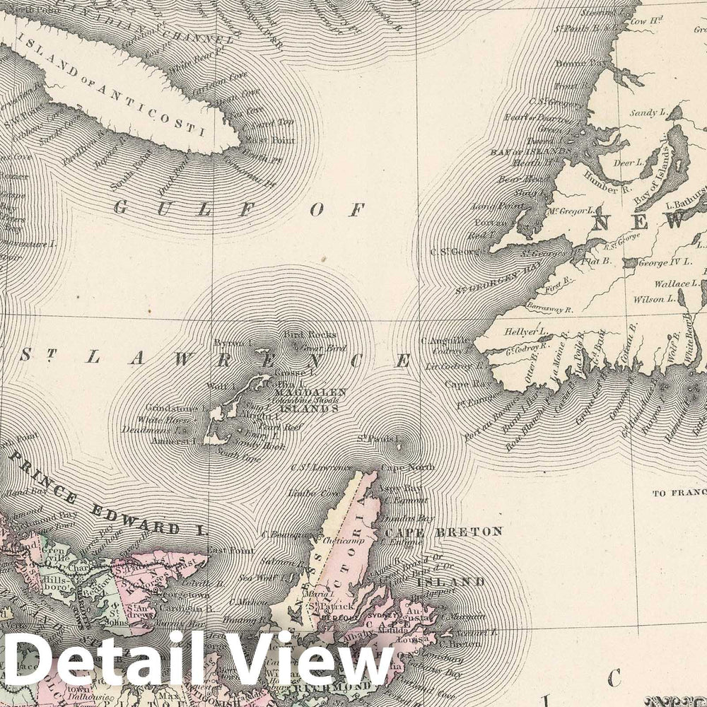 Historic Map : 1878 New Brunswick, Nova Scotia, Newfoundland, and Prince Edward Island. - Vintage Wall Art