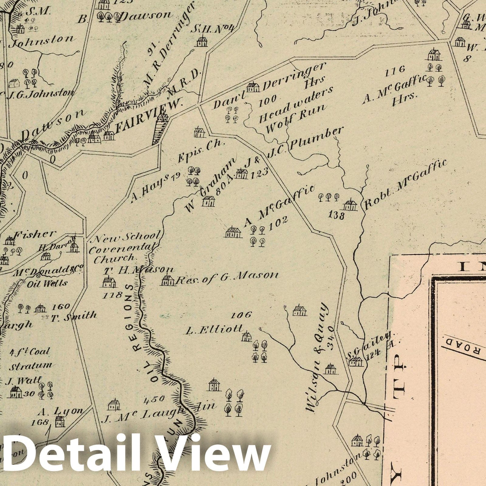 Ohio Township, Beaver County, Pennsylvania Property Map, 1876 - Historical Map Print