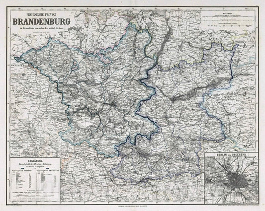 Historic Map : 1875 Brandenburg, Germany. - Vintage Wall Art