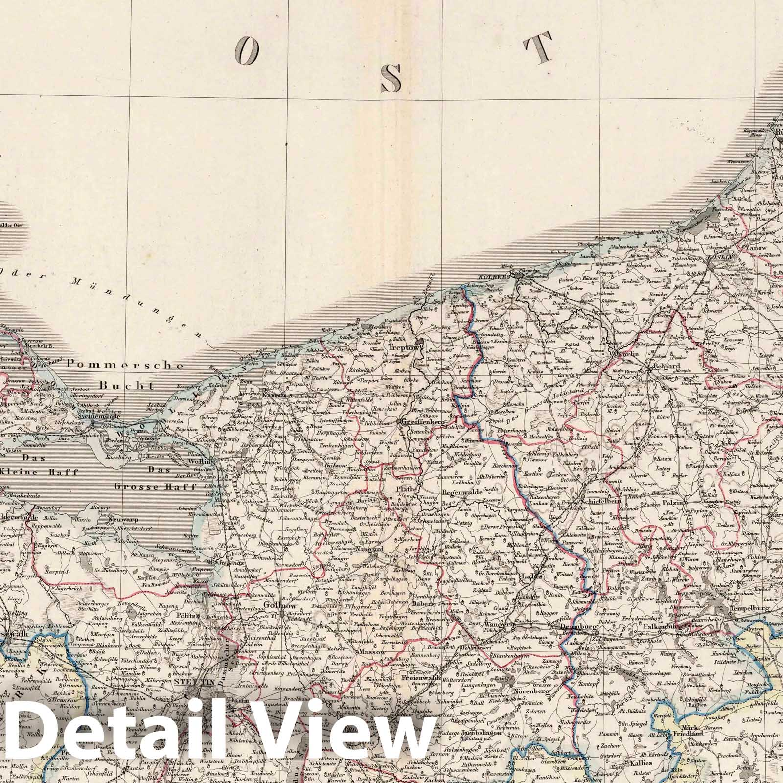 Pomerania (German Province), Germany and Poland, 1879 - Historical Map Print