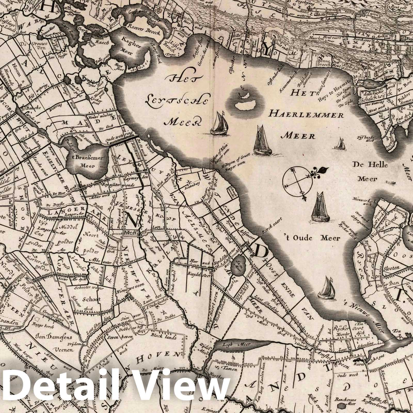Rhineland and Amsterdam, 1629 - Historical Map Print