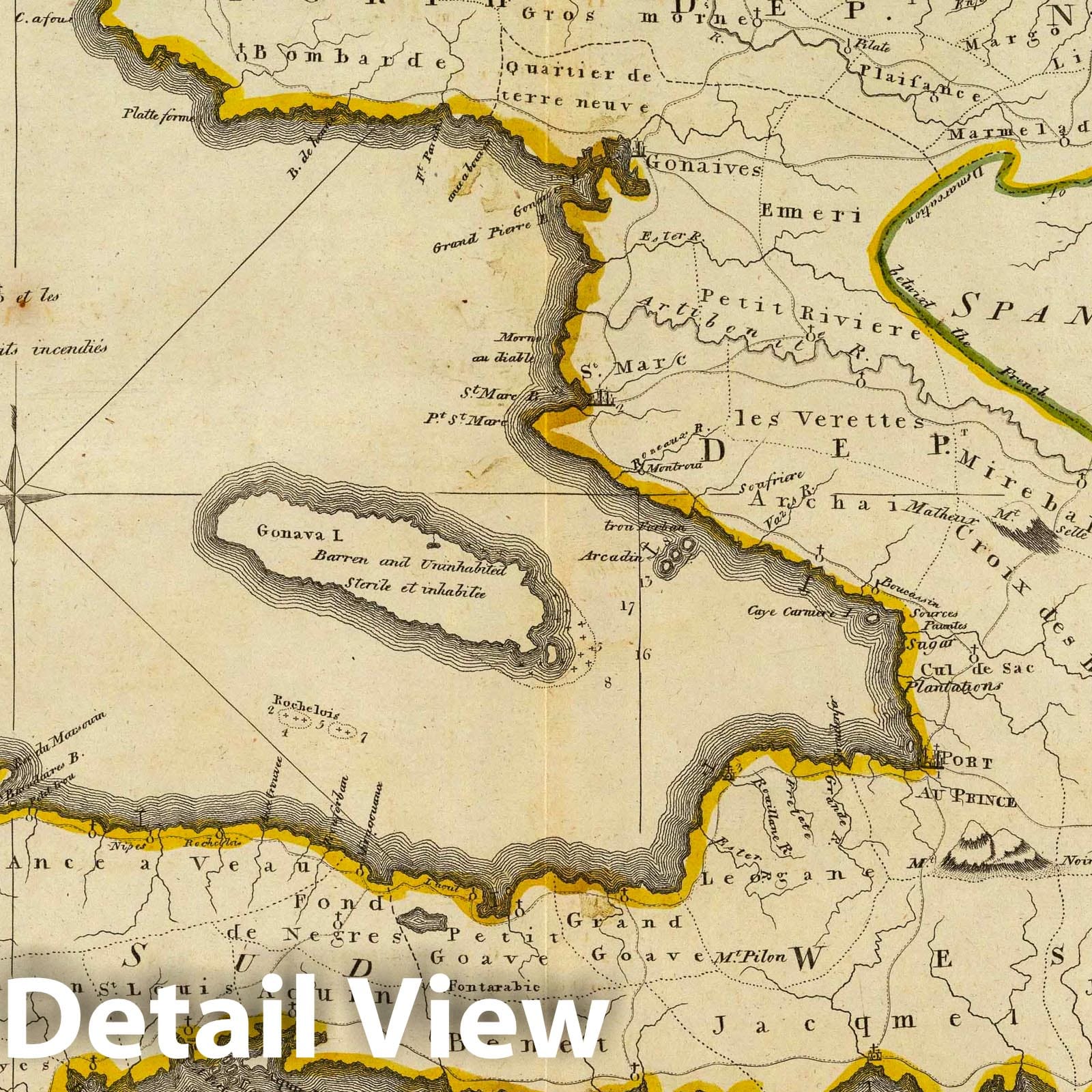 French Part of Saint Domingue, 1814 - Historical Map Print