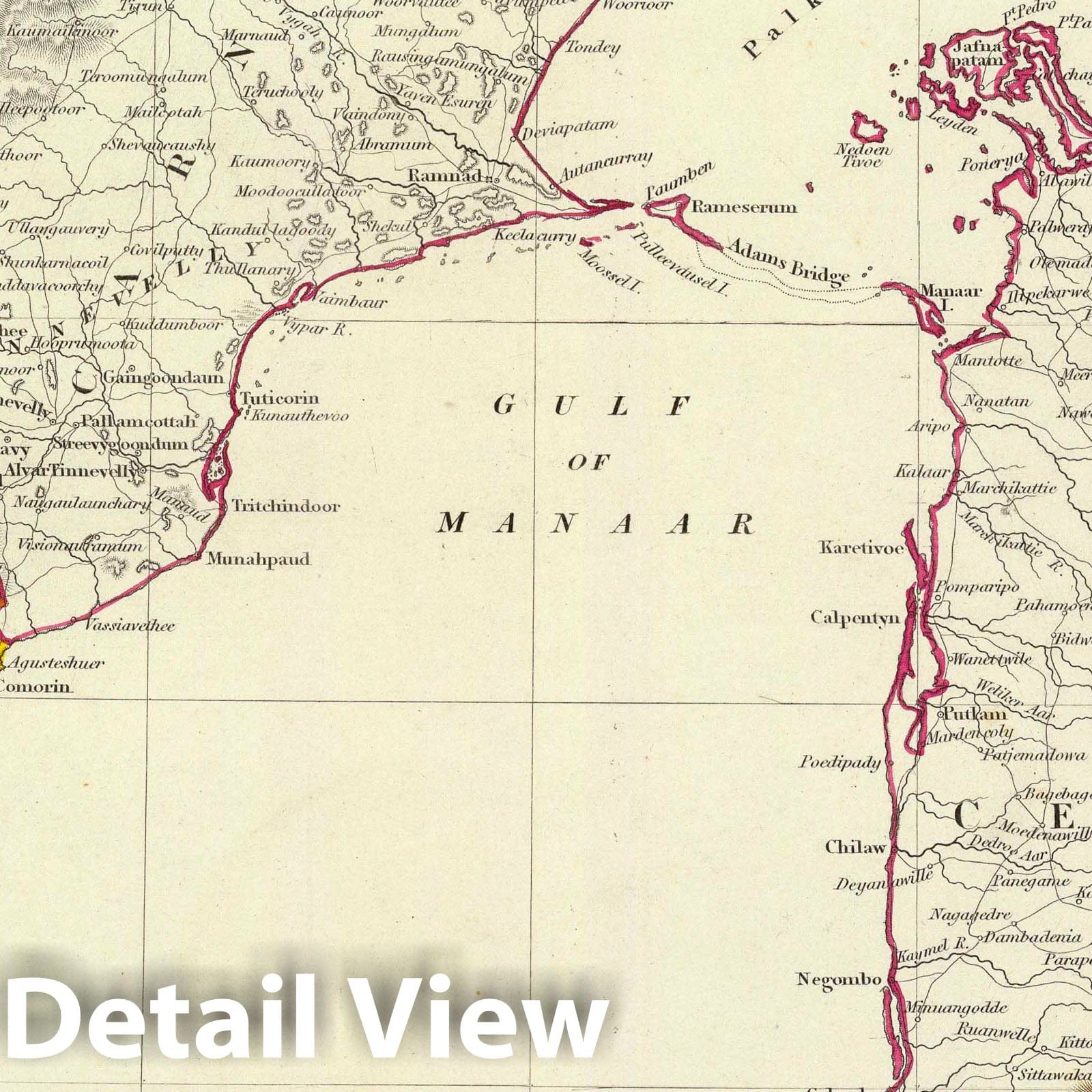 India and Sri Lanka - Geologic Map, 1831 - Historical Map Print