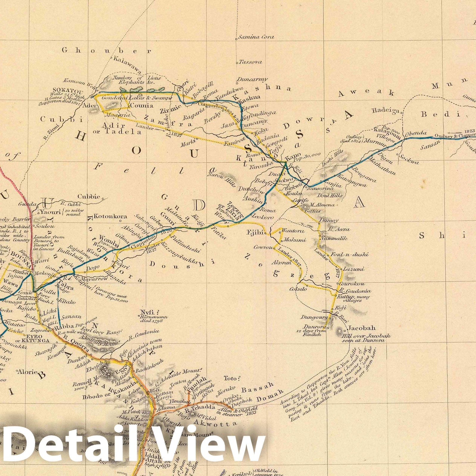 West Africa - Geologic Map, 1839 - Hand-Colored Historical Map Print