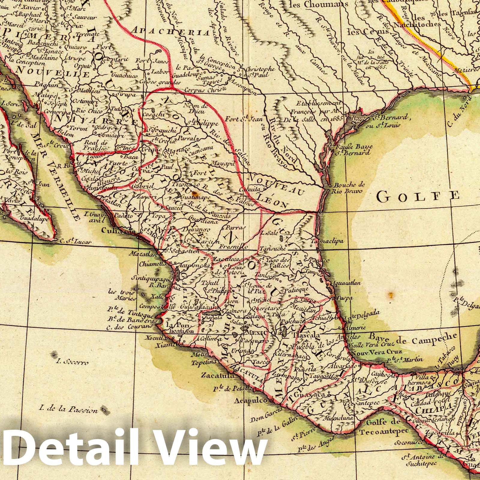 Mexico, New Mexico, and California - Military Map, 1771