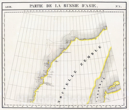 Historic Map : Russia, Novaia Zemlia (Russia) 1827 Partie, Russie d'Asie. Asie 1. , Vintage Wall Art