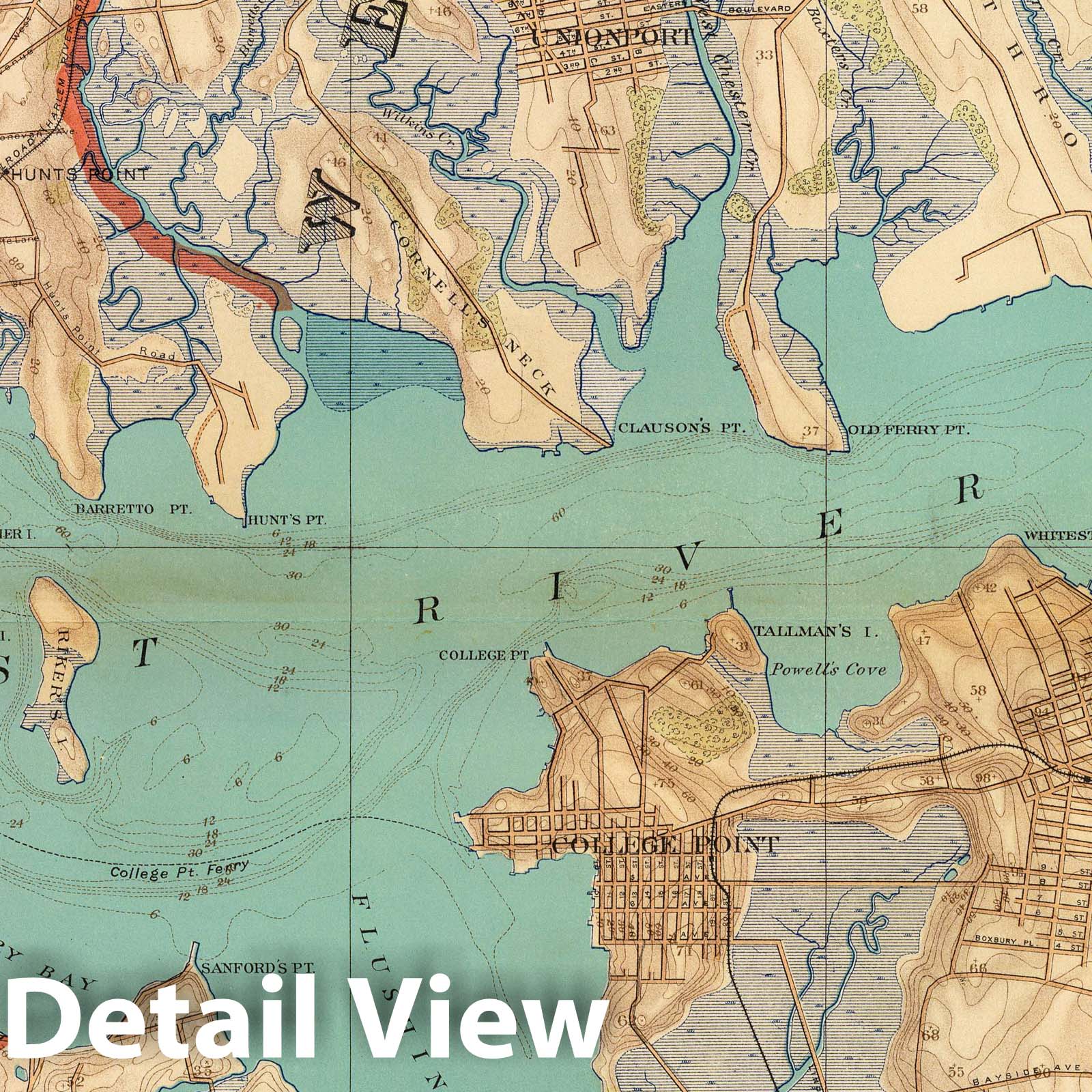 Long Island Sound, Westchester County, New York - Nautical Chart, 1891 - Historical Map Print