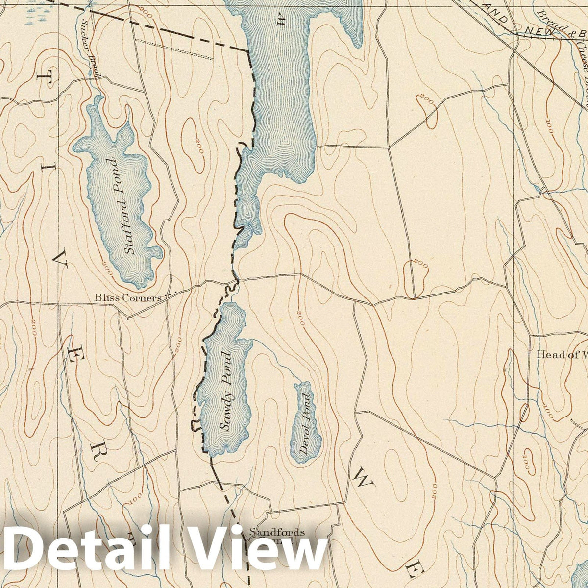 Fall River, Massachusetts and Rhode Island - Railroad Map, 1890