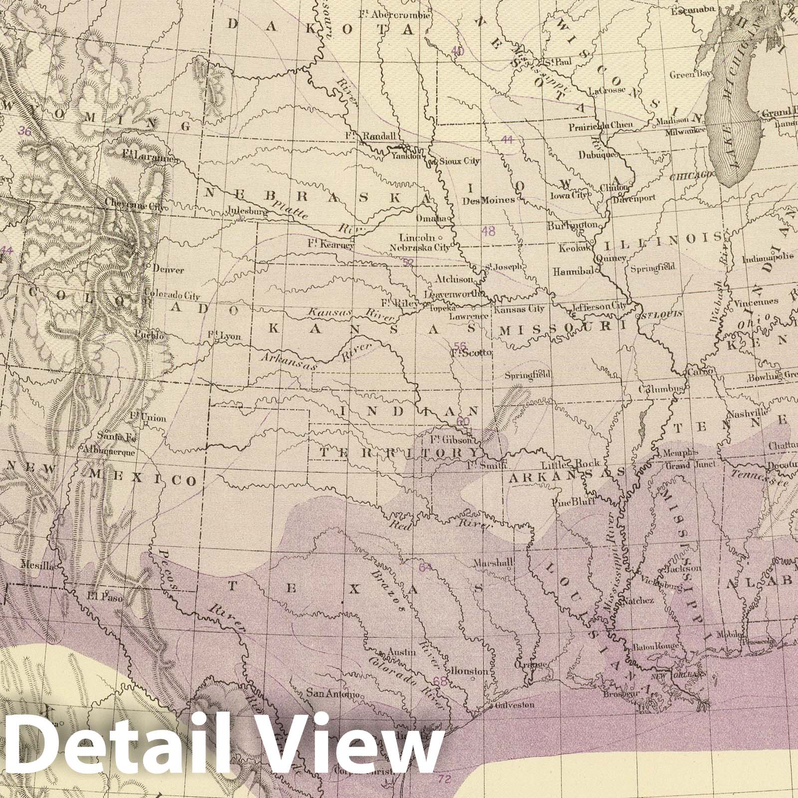 United States Temperature Chart, 1874 - Historical Map Print