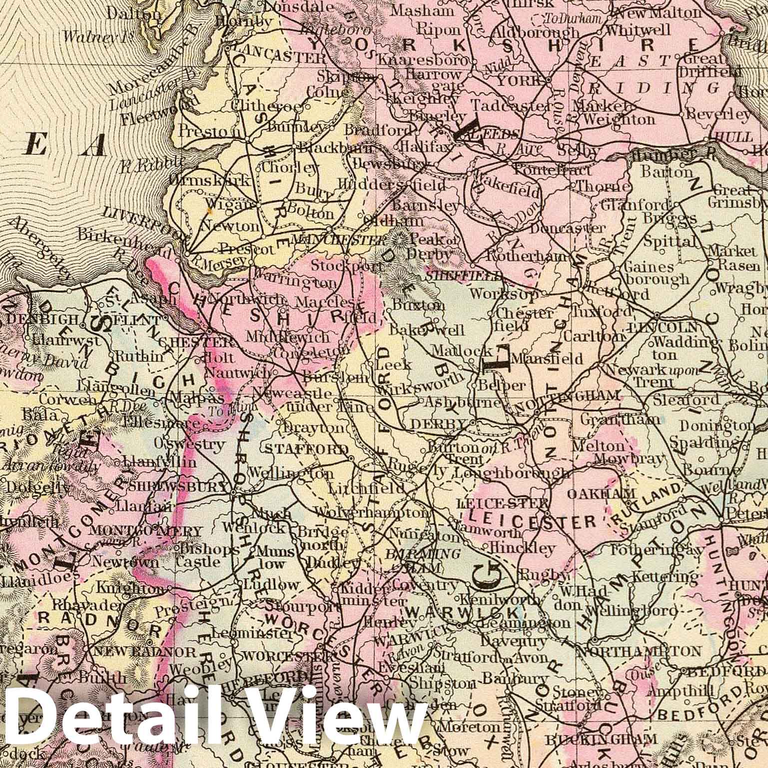 England and Wales - Railroad Map, 1880 - Historical Map Print