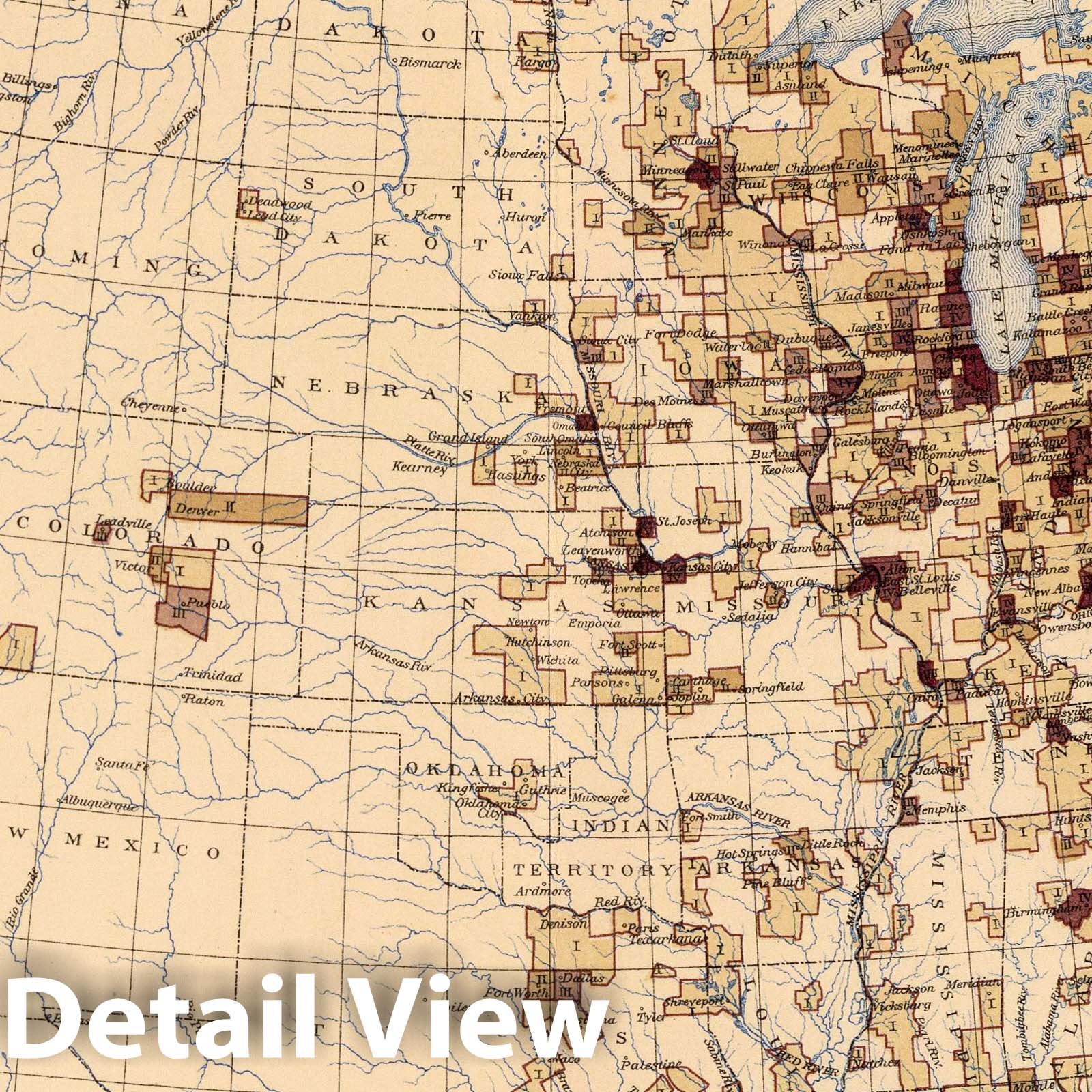United States - Manufacturing Value per Square Mile, 1903 Historical Map Print