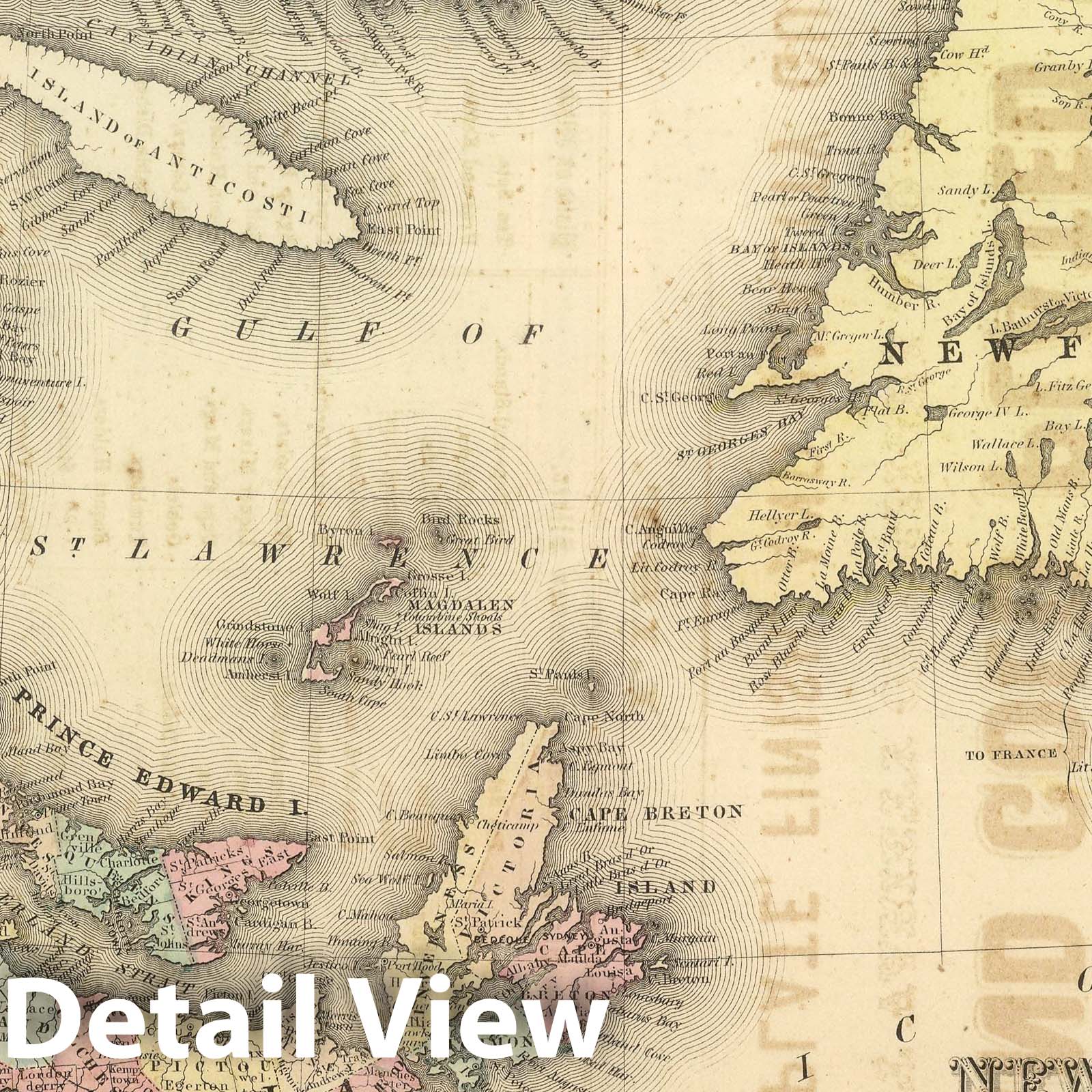 New Brunswick, Nova Scotia, Newfoundland & Prince Edward Island - 1857 Historical Map Print