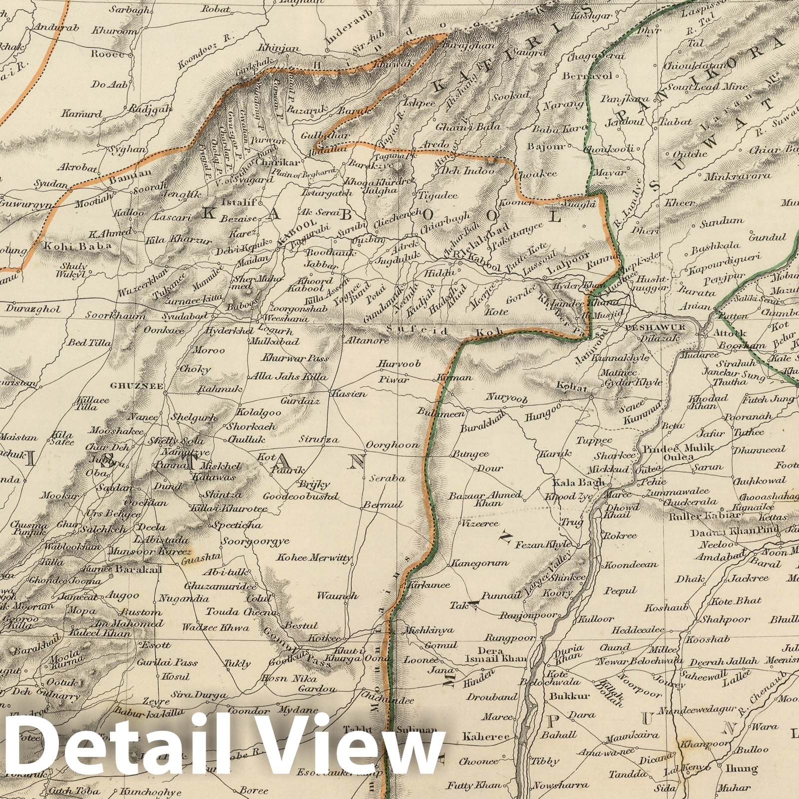 Afghanistan and the Punjab, 1848 - Historical Map Print