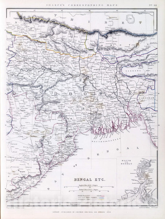 Historic Map : 1848 Bengal Etc. - Vintage Wall Art