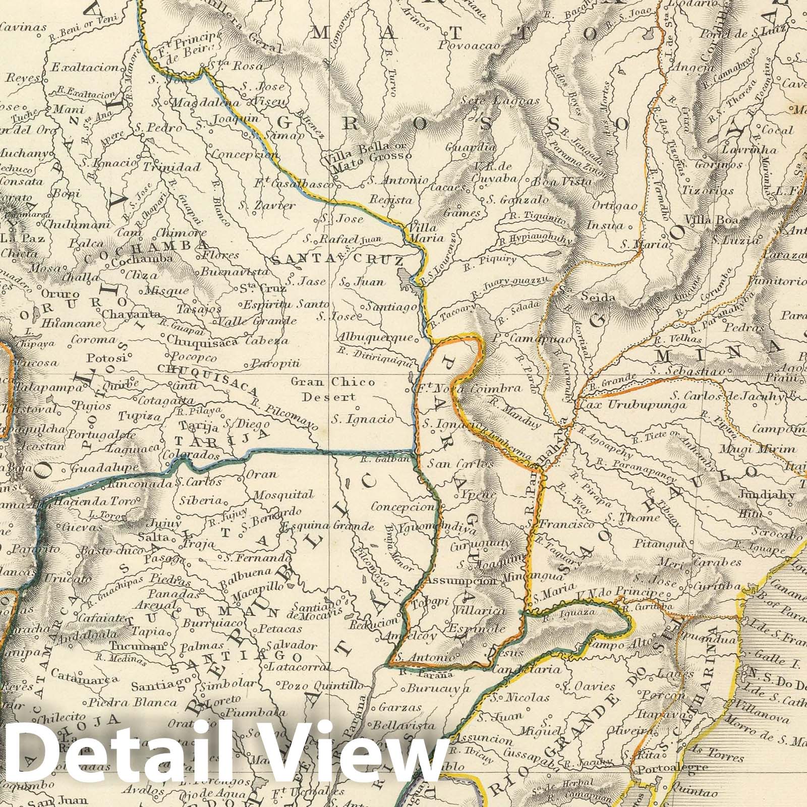 South America, 1848 - Historical Map Print from Sharpe's Corresponding Atlas
