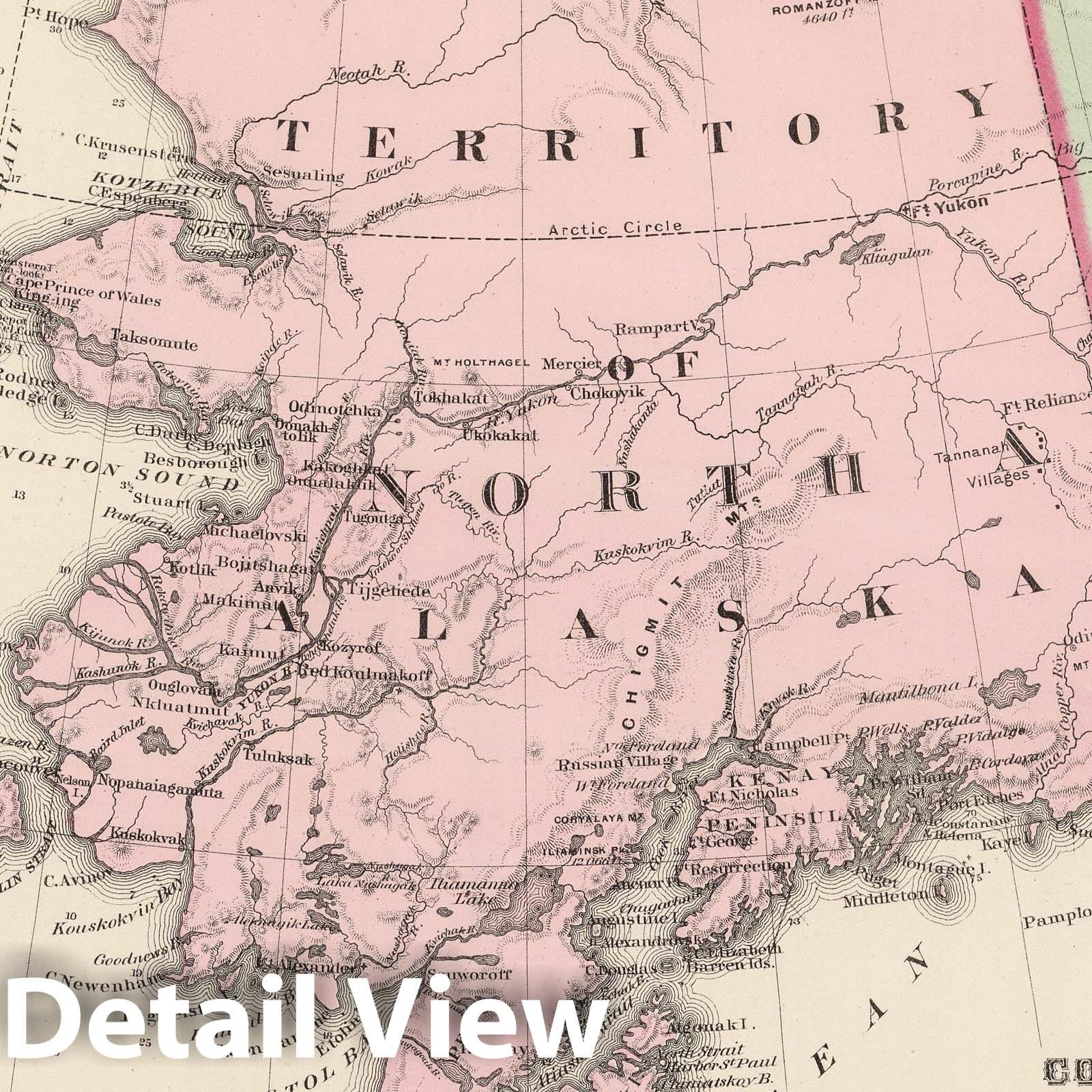 Historic Map : 1886 Territory of Alaska. - Vintage Wall Art