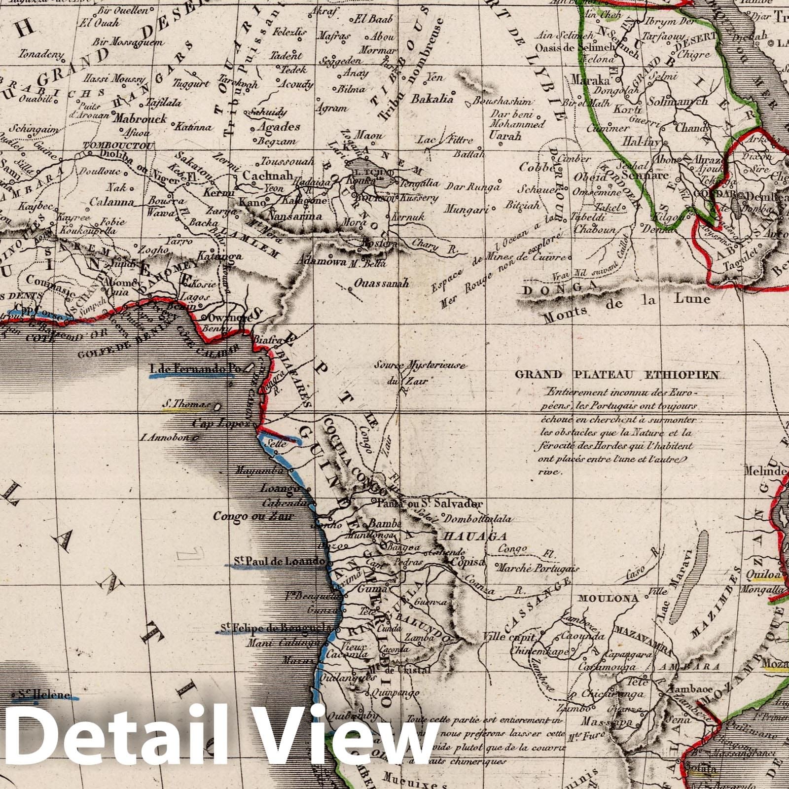 Africa 1839 - Hand-Colored Historical Map Print