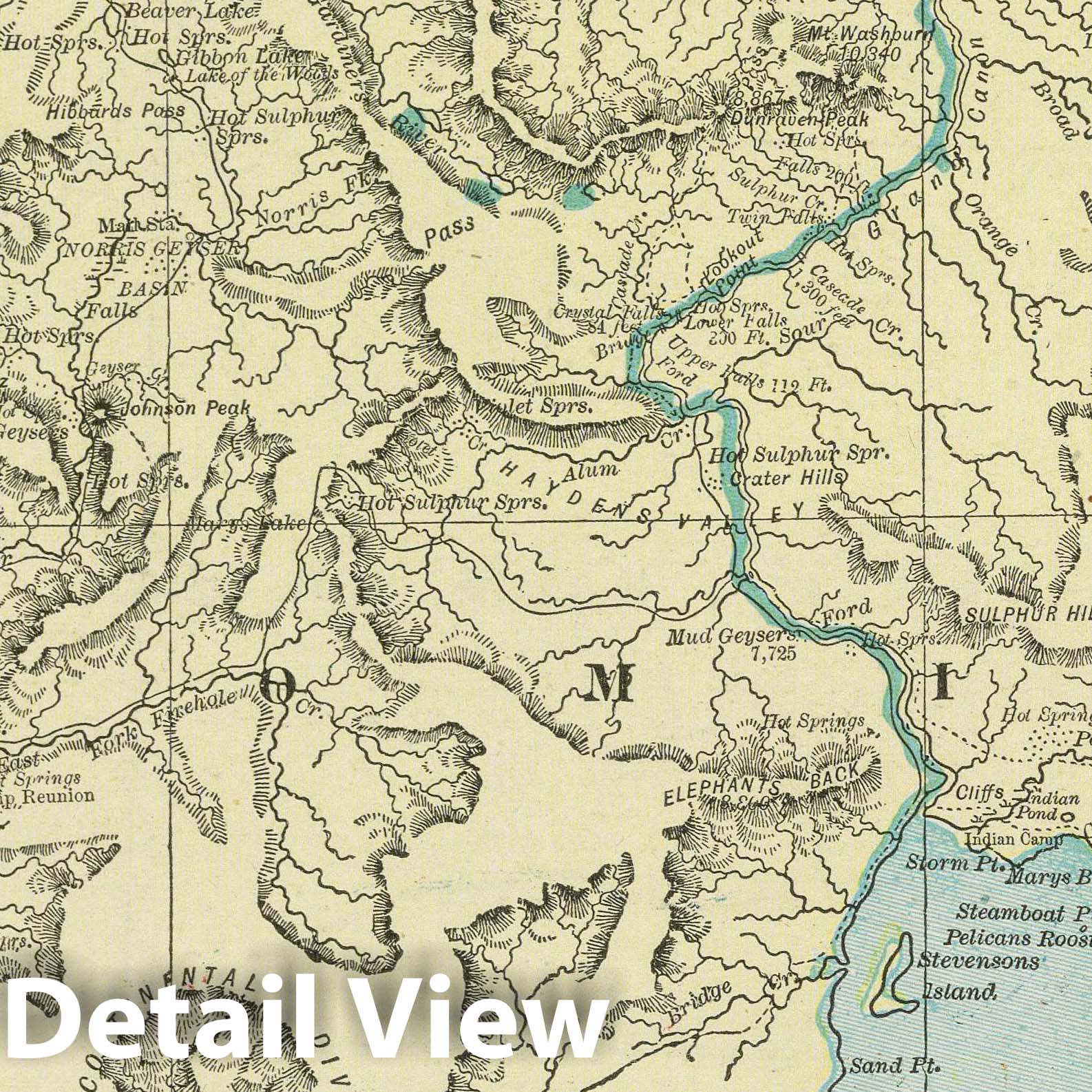 Yellowstone National Park, Wyoming - Railroad Map, 1901