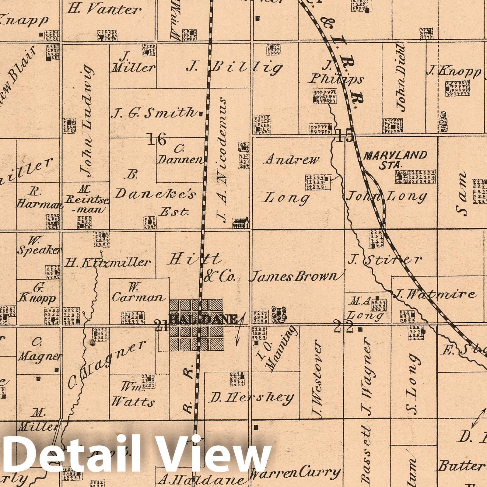 Haldane Township, Ogle County, Illinois - Property Map, 1872 - Historical Atlas Reproduction