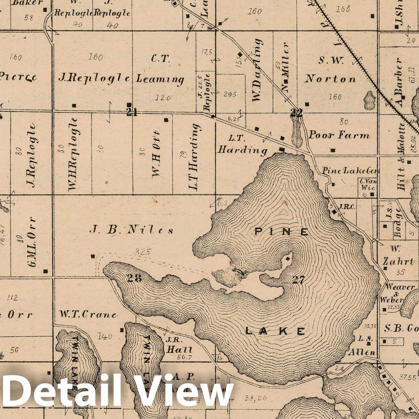 Centre Township, Laporte County, Indiana - Property Map, 1874
