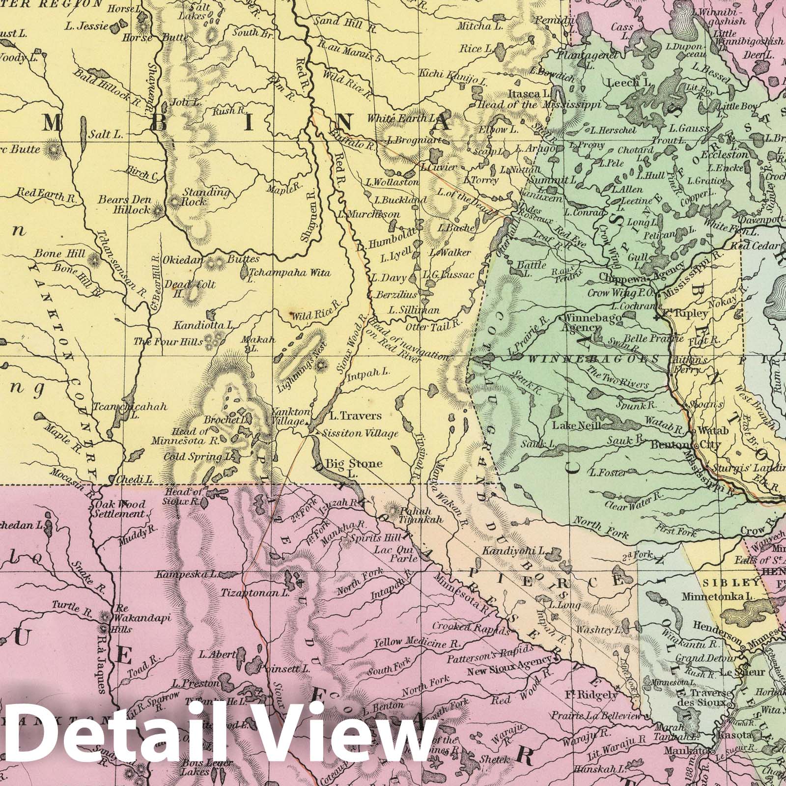 Historic Map : 1855 Map of Minnesota Territory - Vintage Wall Art