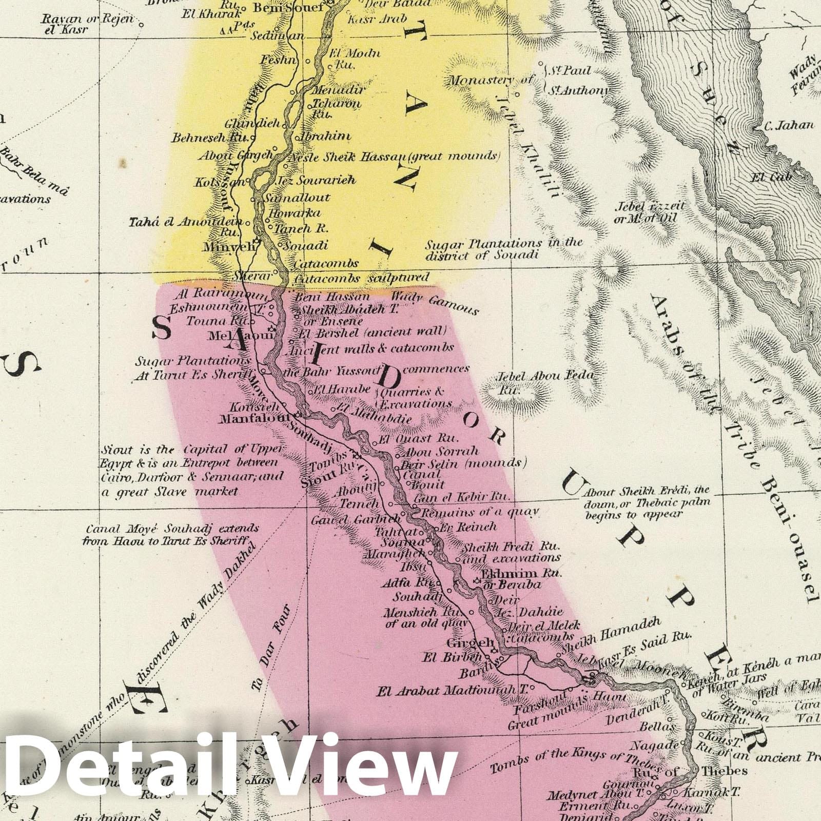 Egypt and Nubia, 1855 - Historical Map Print