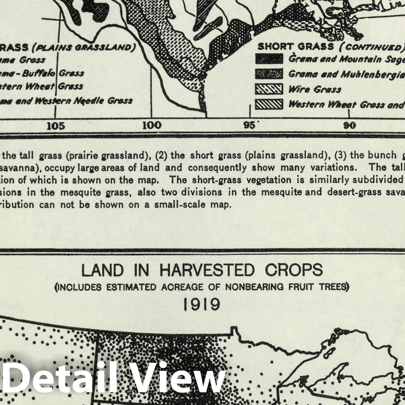 United States - Grassland Divisions, 1924 - Historical Map Print