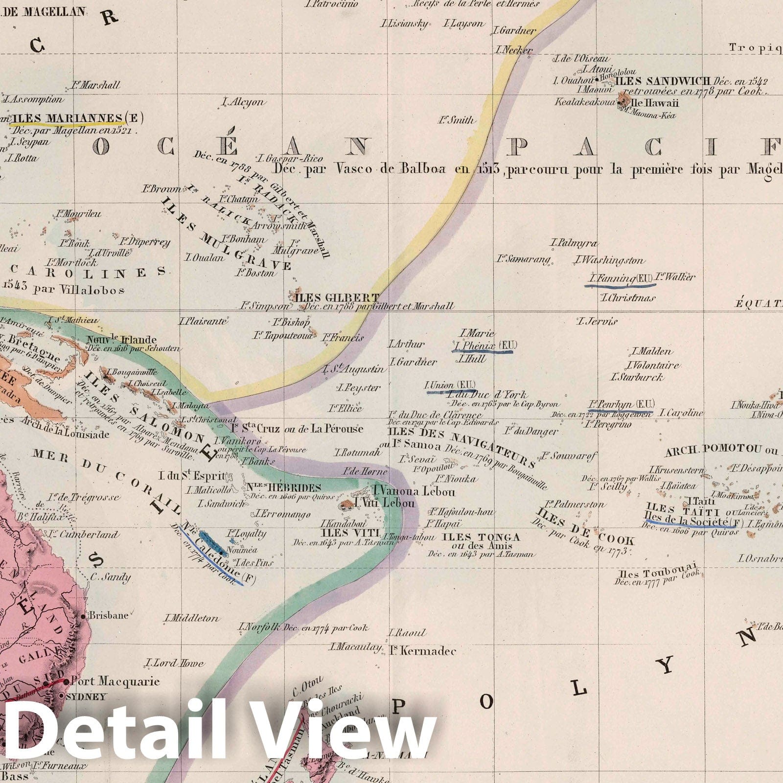 Oceania, 1876 - Historical Map Print