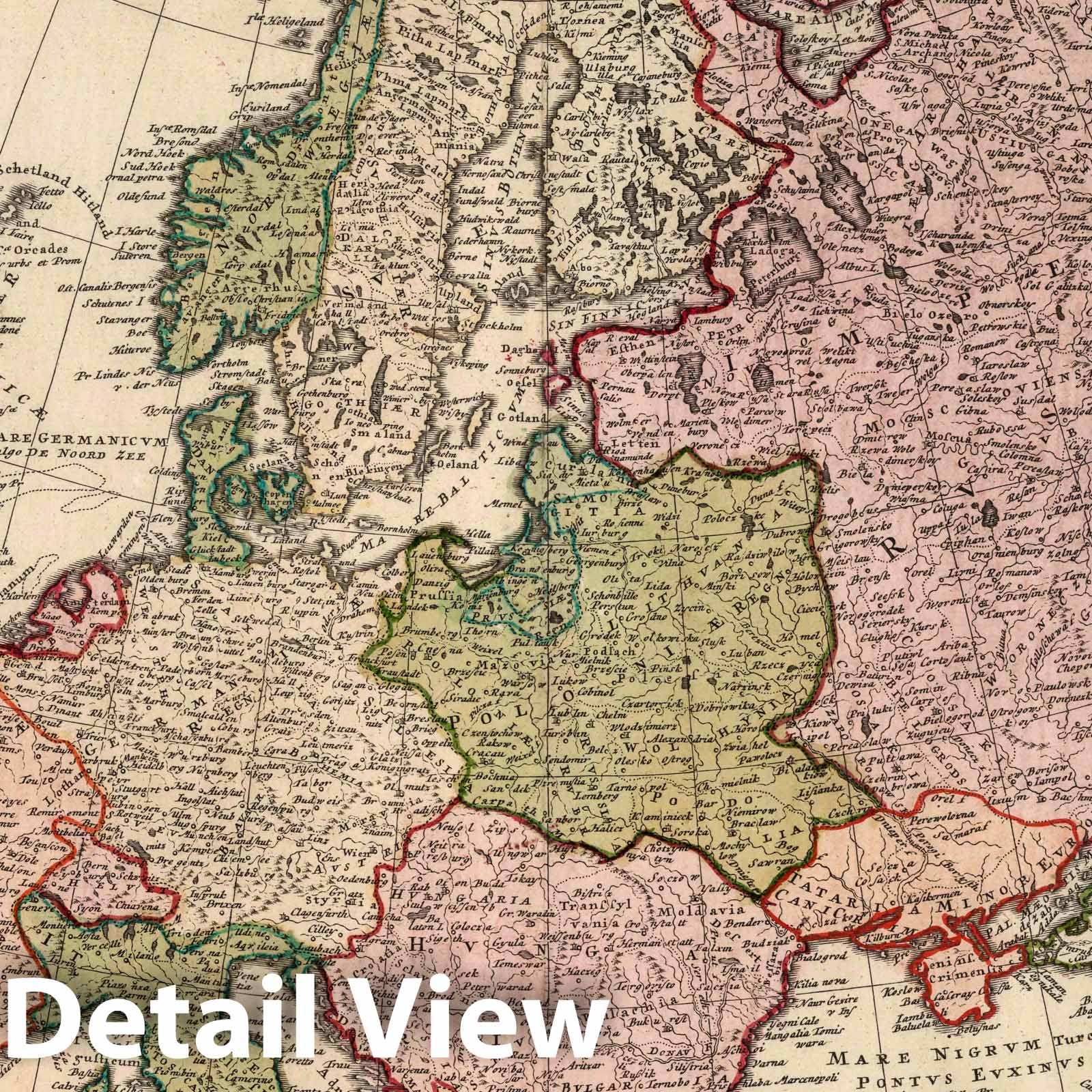 Europe, 1743 - Historical Map Print from Homann's Atlas Scholasticus