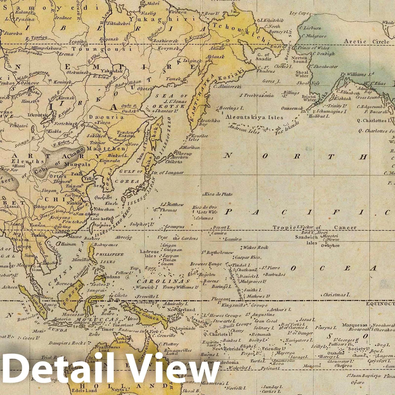 World Map - Nautical Chart, 1823 - Historical Map Print