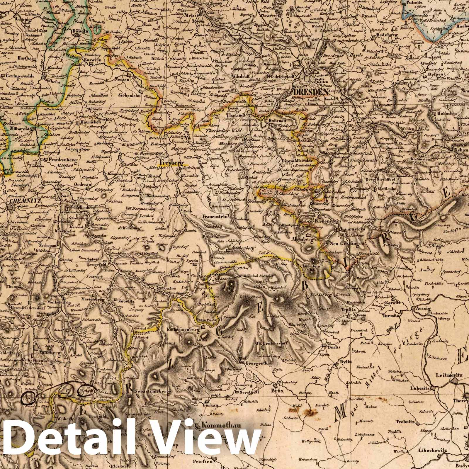 Saxony, Germany 1820 Historical Map Print