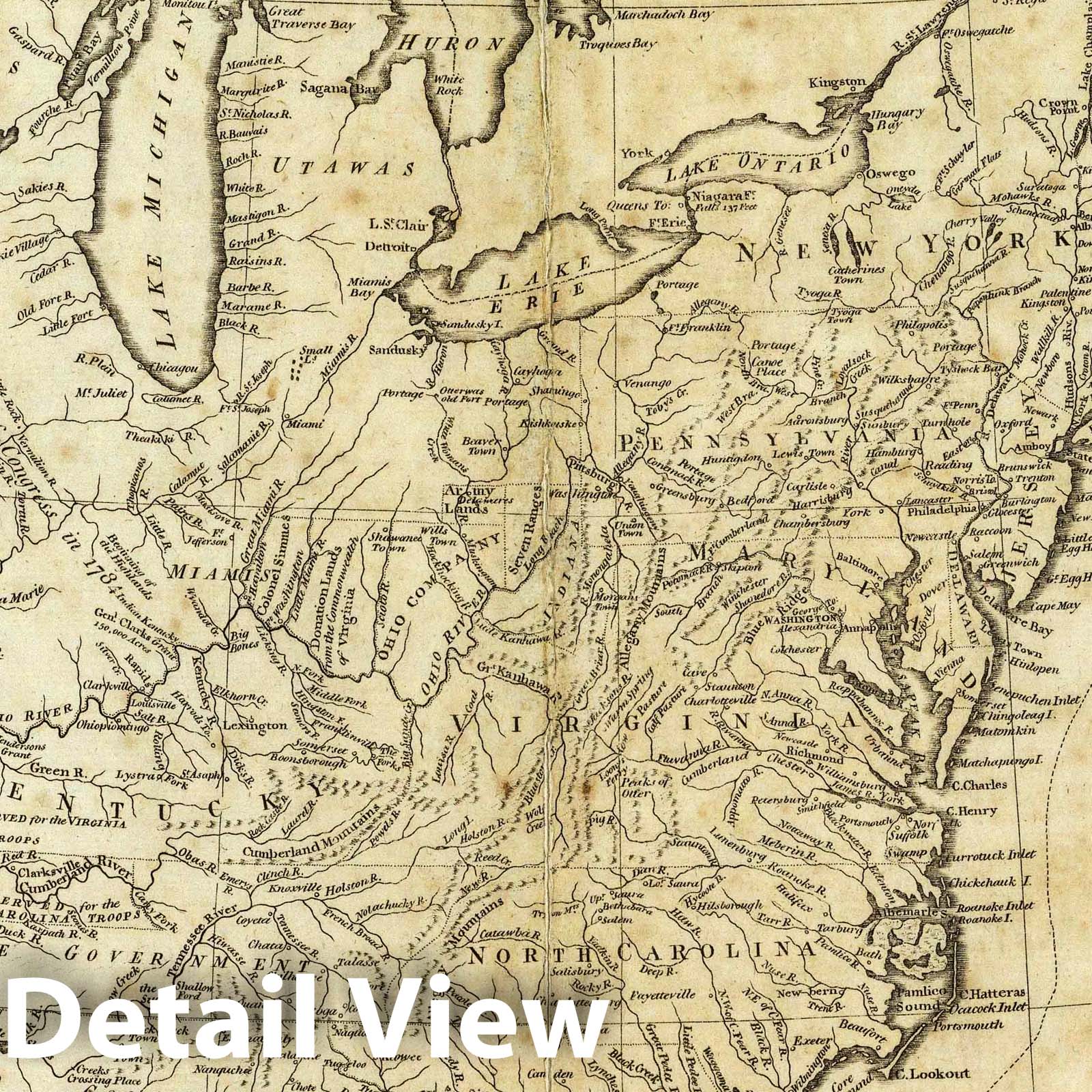 An Accurate Map of the United States of America, 1796 - Historical Map Print