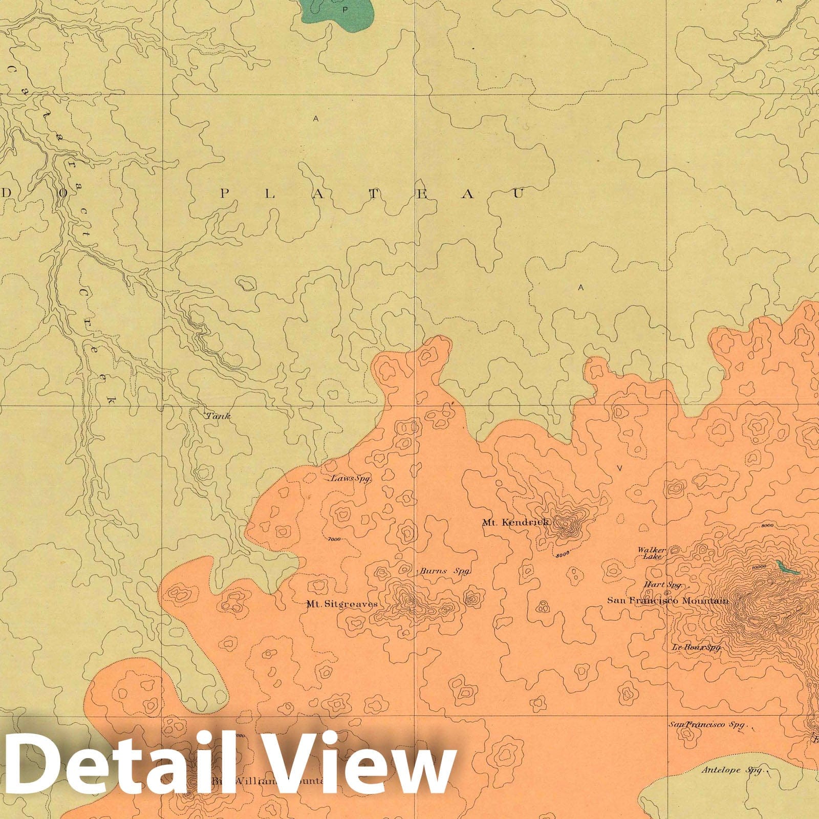 Colorado Plateau and San Francisco Mountains, Arizona - Geologic Map, 1882