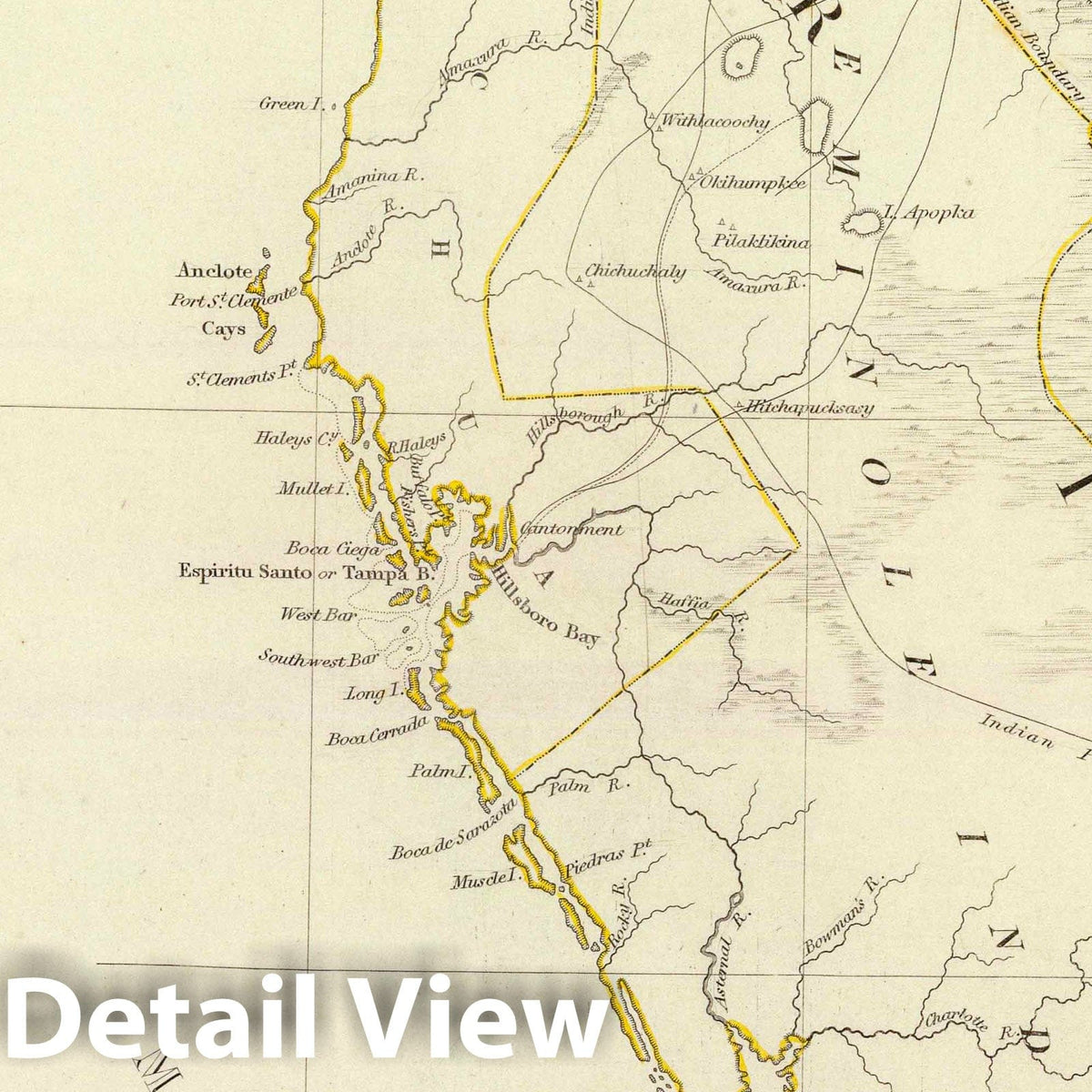 Florida - Geologic Map, 1834 - Historical Map Reproduction