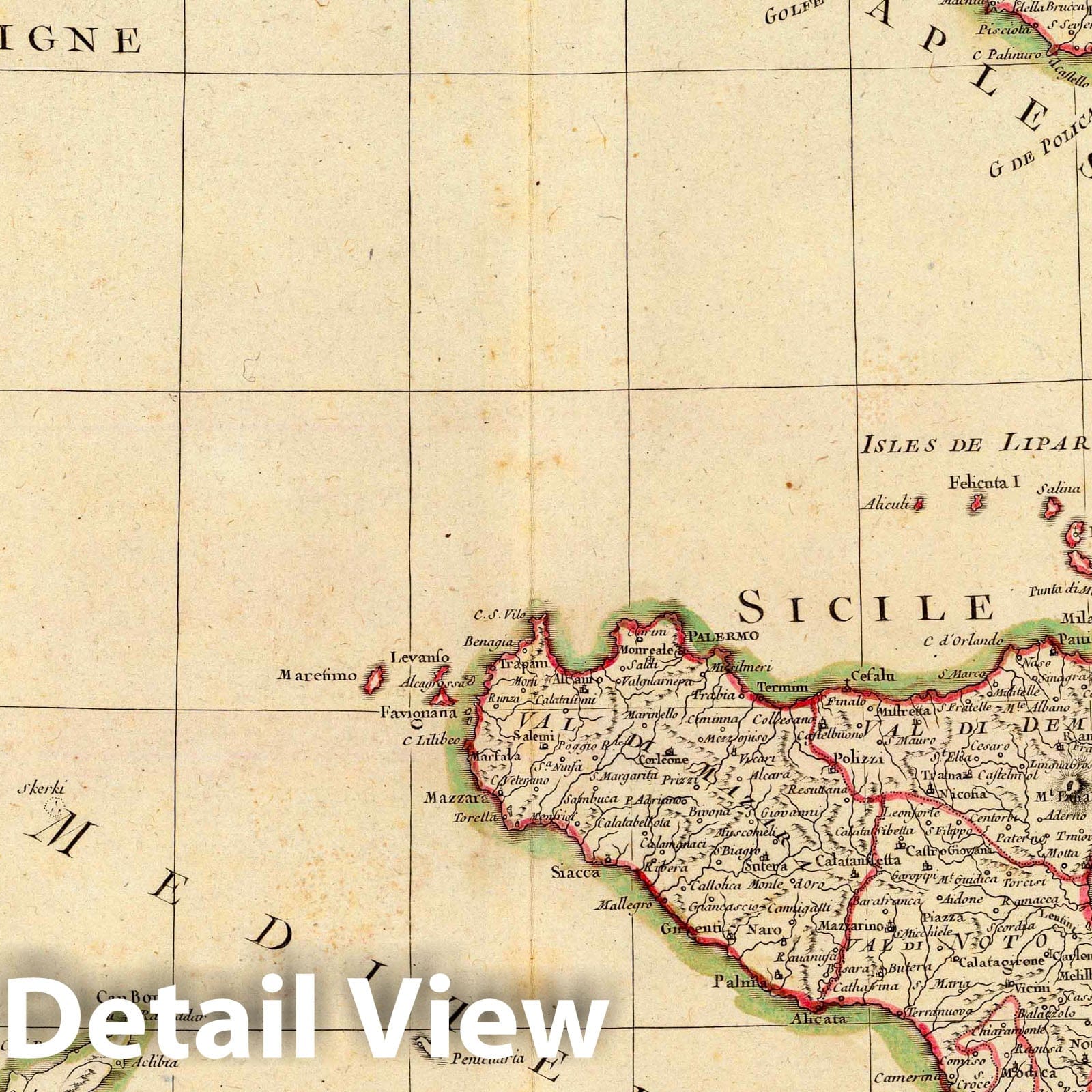 Southern Italy with Corsica and Malta - Boundary Map, 1780